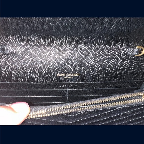 Saint Laurent YSL Black Shoulder Bag Gold Chain Wallet With Box Good Condition - Picture 5 of 6